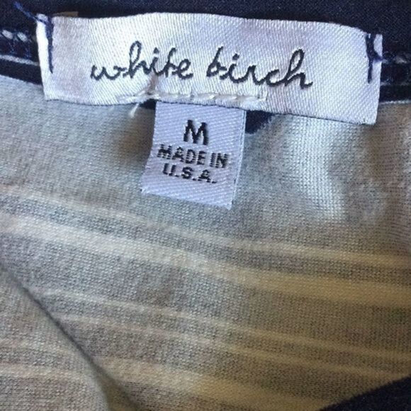 White Birch Tie‎ Front High Low Navy Floral Short Sleeve Tee size Med - Picture 7 of 10